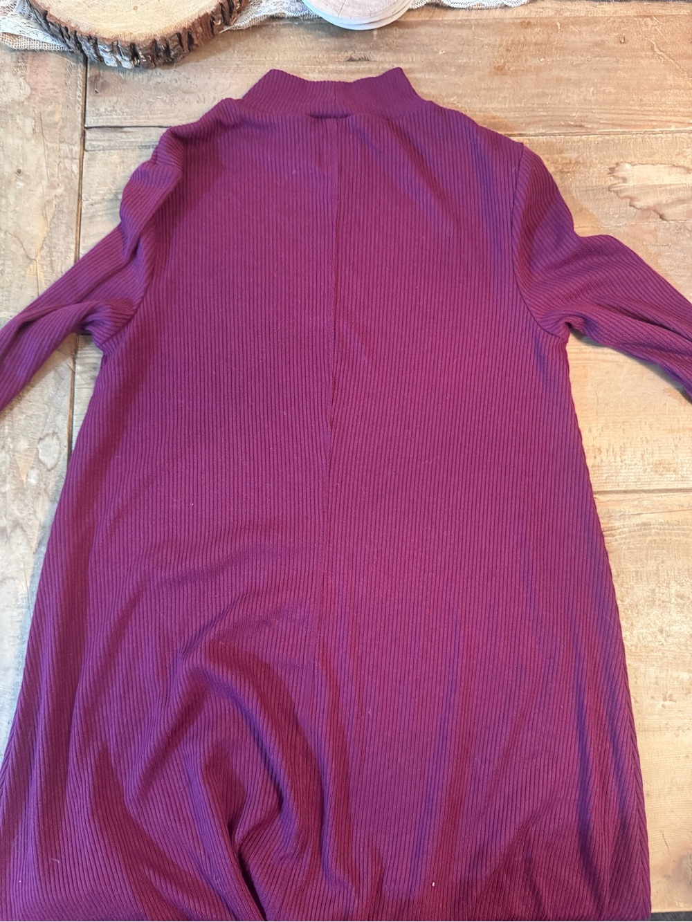 GAP Ribbed Mock Neck Dress in Plum
